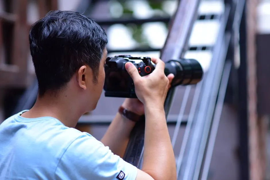Profesyonel fotoğraf makinesiyle çekim
